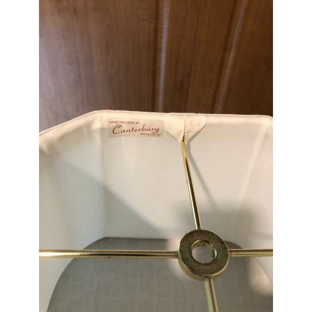 Early 20th Century Vintage Porcelain Lamp With Shade For Sale - Image 5 of 8