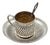 Embossed Silver Coffee Cup and Saucer For Sale
