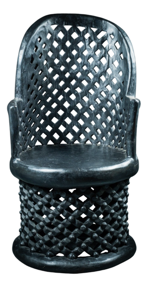 Royal Bamileke Throne in Hand-Carved Wood