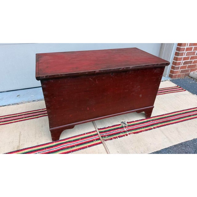 Antique Pennsylvania Red Painted Blanket Chest, Circa 1830s A wonderful early Pennsylvania blanket chest in original red-...