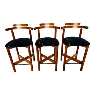 1970s Mid-Century Danish Modern Teak Stools by Findahls Mobelfabrik, Set of 3 For Sale
