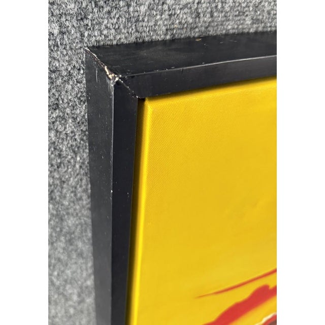 Yellow Late 20th Century Large Modern Abstract Oil on Canvas in Red & Yellow For Sale - Image 8 of 11