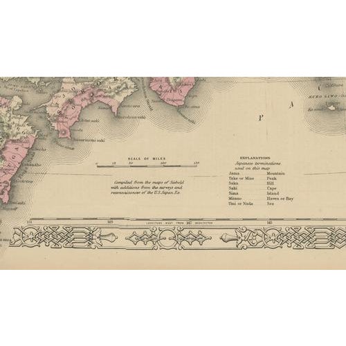 Antique Map of Japan from Johnson & Ward, 1865 For Sale - Image 6 of 10