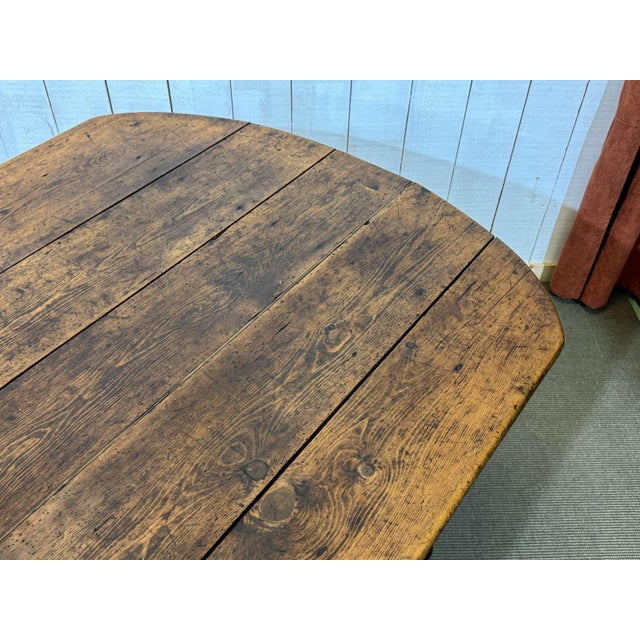 19th-Century Farmhouse Table with Fir Top and Poplar Base For Sale - Image 14 of 18