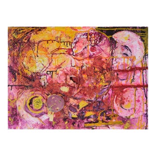 A Rose Is a Rose - Abstract Expressionist Assemblage in Acrylic on Canvas by Charles David Francis For Sale