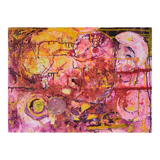 A Rose Is a Rose - Abstract Expressionist Assemblage in Acrylic on Canvas by Charles David Francis For Sale