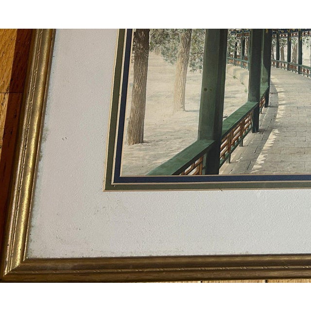 Antique 1899 Kang-Sing Chiao Hand-Colored Photograph - The Long Corridor, Summer Palace Beijing - Rare Chinese Imperial Antiquity For Sale - Image 14 of 17