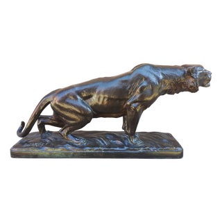 Georges Gardet, Sculpture of a Tiger on the Prowl, 1890s, Bronze For Sale