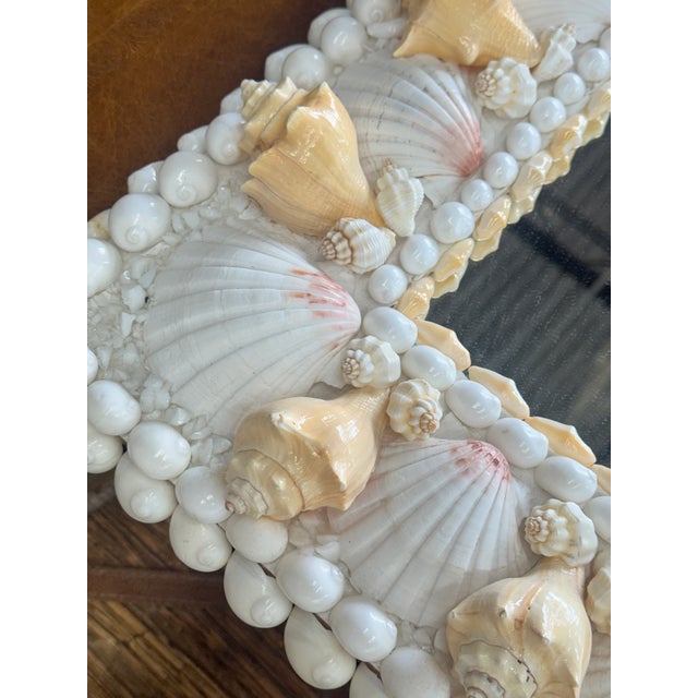 Glass Vintage Anthony Redmile-Style Shell Encrusted Wall Mirror — Usa, Late 20th Century For Sale - Image 7 of 7