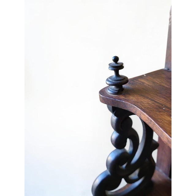 Wood Antique Napoleon III Mahogany Shelf, 1890s For Sale - Image 7 of 10