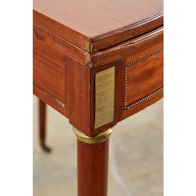 19th Century French Louis XVI Style Demilune Flip-Top Game Table For Sale - Image 9 of 13