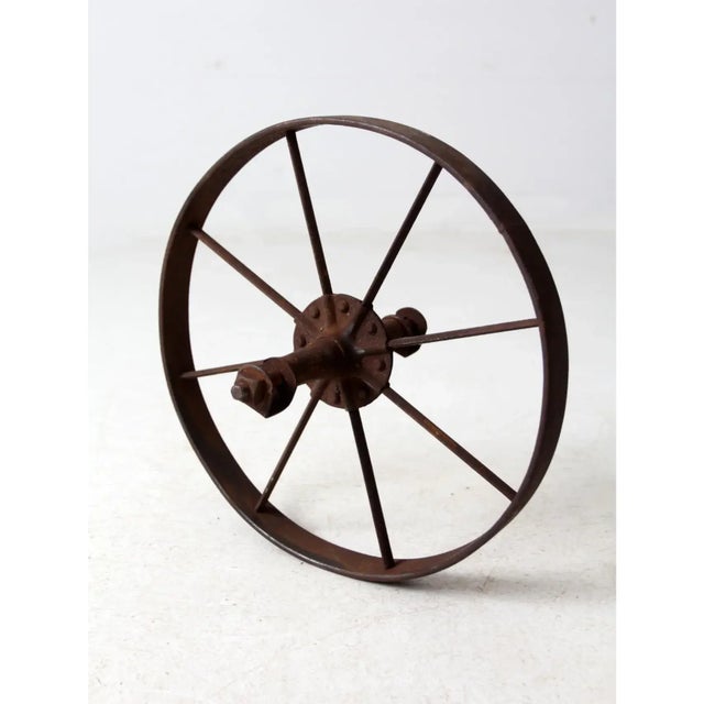 Antique Iron Wheel For Sale - Image 10 of 10