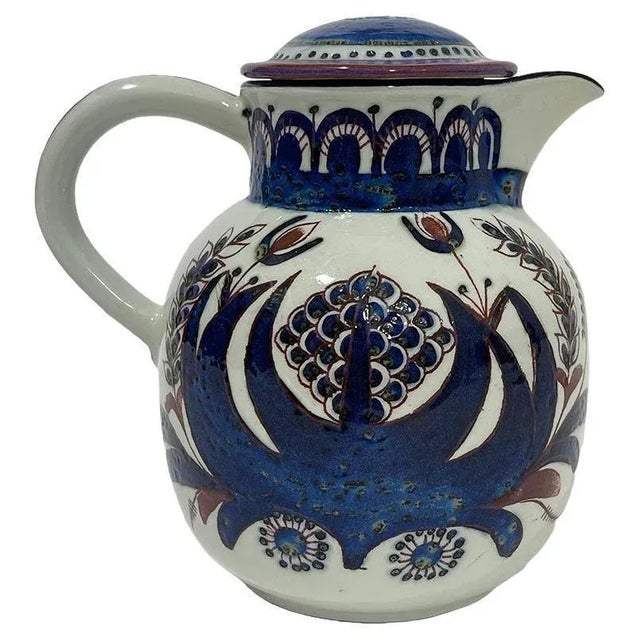 Ceramic Royal Copenhagen Faience Pitcher attributed to Berte Jessen, 1960s For Sale - Image 7 of 7