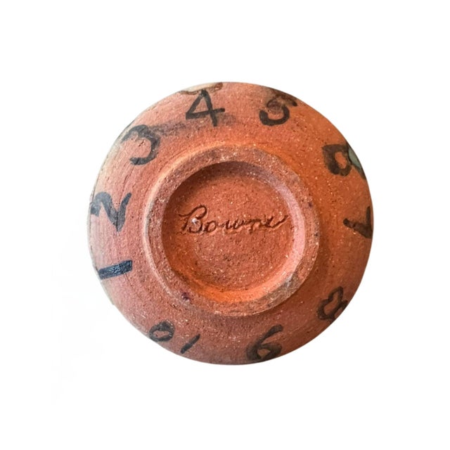 Vintage Hand-Painted Terracotta Vase, Signed For Sale In Los Angeles - Image 6 of 7