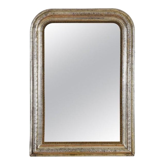 19th C. French Louis Philippe Silver Leaf Mirror For Sale