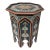 Moroccan Hexagonal Hand Painted Wooden Side Table / Cerulean Zouak For Sale