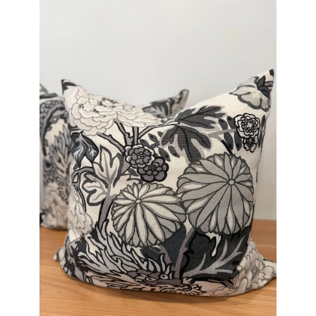 Textile Schumacher – Chiang Mai Dragon – Smoke – Linen Cushion Cover and Insert – Chinoiserie Dragon Motif For Sale - Image 7 of 7