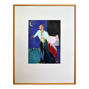 Man With Moon - Figurative Abstract by J Gold