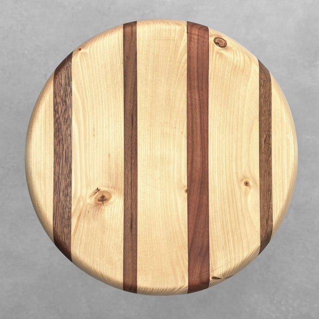 Swedish Striped Milking Stool in Pine and Teak by Andreas Zätterqvist, 2010s For Sale - Image 6 of 8