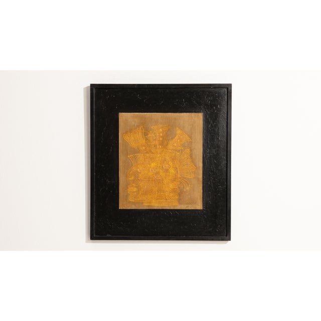 1960s Italy Burnt Orange Wood Painting For Sale - Image 10 of 15