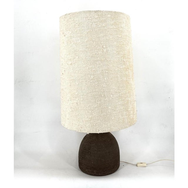 Large Ceramic Table Lamp or Floor Lamp with Original Fabric Shade from Krö, 1960s For Sale - Image 3 of 11