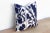 Navy Blue Floral Suzani Throw Pillow For Sale - Image 4 of 8