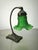 Mid-Century Modern Brass Table Lamp with Green Glass, 1960s For Sale - Image 3 of 8