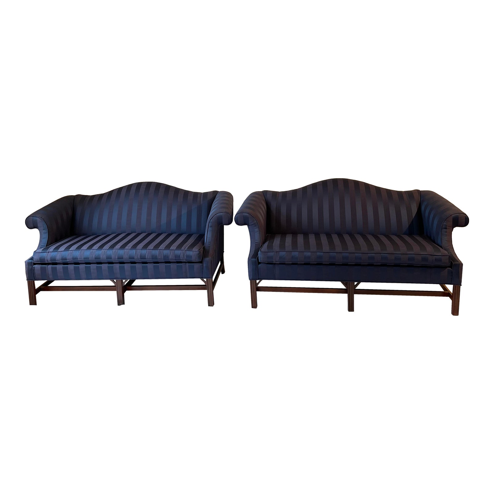 Ethan Allen Chippendale Camelback Sofas a Pair Chairish