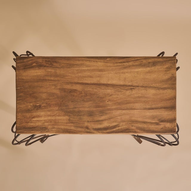 1980s French Wrought-Iron Console Table in the Manner of Andre Dubreuil For Sale - Image 9 of 12