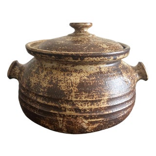 Stoneware Covered Pot from Alain Rech, 1970s For Sale