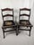 American Pair of Vintage Tell City Style Dark Wood Chairs With Black Floral Needlepoint Seats For Sale - Image 3 of 14