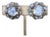 Vintage 1950s Signed Hattie Carnegie Blue/Clear Givre Clip Earrings For Sale