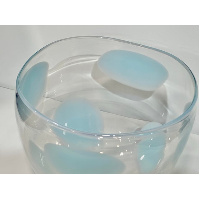 Jeff Zimmerman for Tiffany & Co. Handblown Aqua Art Glass Bowl For Sale In West Palm - Image 6 of 9