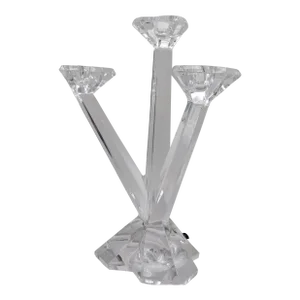 Late 20th Century Villeroy & Boch Lead Crystal Glass 4-Arm Candelabra Candle Holder Austria