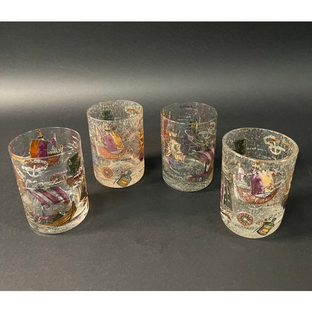 Orange Vintage Whiskey Glasses, 1940s, Set of 4 For Sale - Image 8 of 12