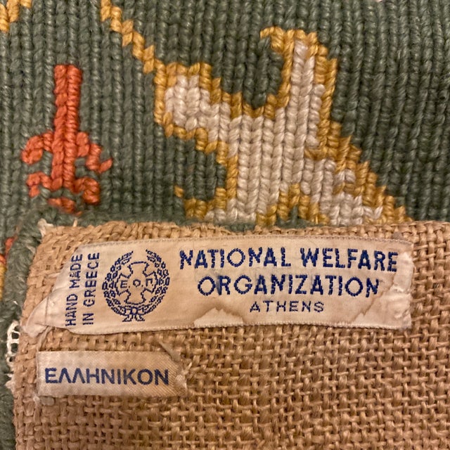 Vintage Hand Woven Greek Textile Art Tapestry For Sale - Image 10 of 12
