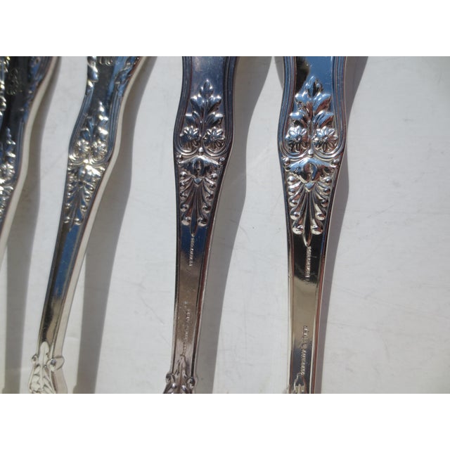 Metal Mid 20th Century Tiffany & Co English King Pattern Forks Silver Plate - Set of 12 For Sale - Image 7 of 8