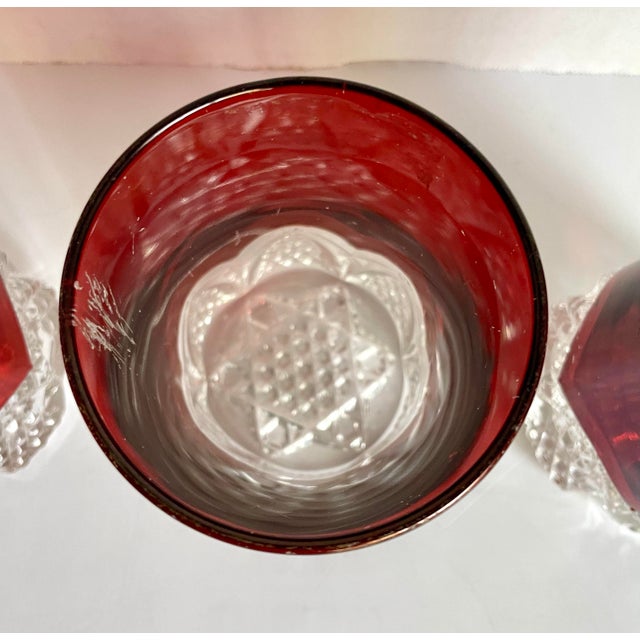 1900 - 1909 1900's Ruby Red Eapg Glasses - Set of 4 For Sale - Image 5 of 12