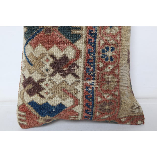 Textile Antique Caucasian Handwoven Rug Pillow Case -12'' X 20'' For Sale - Image 7 of 9