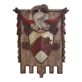 1950s Julio Aspada Finesse Creations Coat of Arms Resin Sculpture For Sale