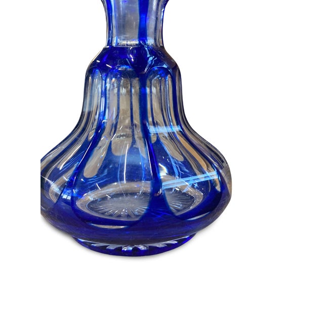 Blue Bohemian Crystal Bottle from Baccarat, 1870 For Sale - Image 8 of 12