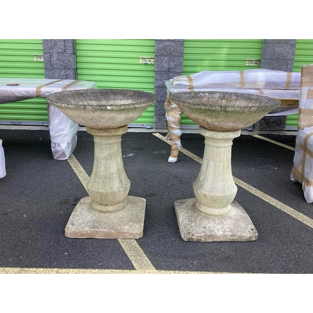 Stone French Antique Garden Urns/Pair For Sale - Image 7 of 9