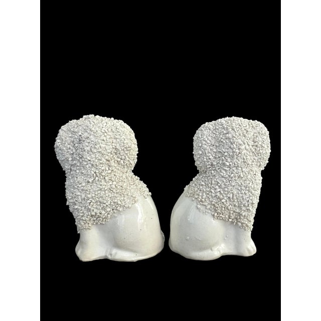 Figurative Pair of Miniature English Staffordshire Poodle Figurines, 1950s, 3ʺ Tall For Sale - Image 3 of 11