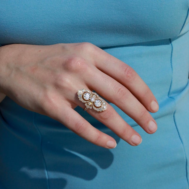 Kai Heirloom Revival Double Halo Diamond Ring - 3.06ct in 14k Gold (All Sizes Available) For Sale In Los Angeles - Image 6 of 9