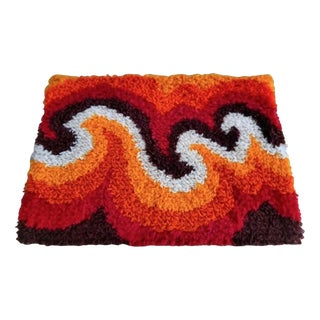 German Handmade Tapestry Wall Rug in Wool, 1970s For Sale