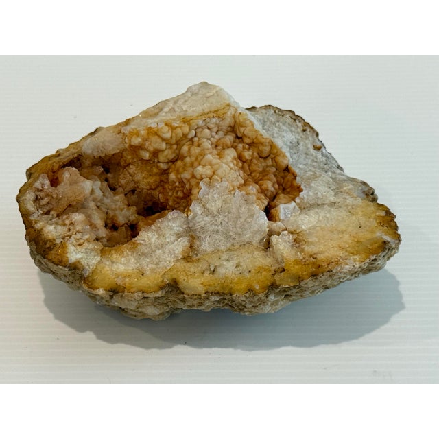 Natural Amber-Toned Botryoidal Quartz Geode Specimen – Display Mineral For Sale - Image 4 of 11