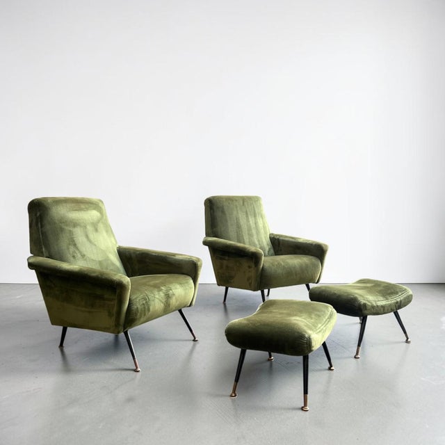 Set of Armchair and Ottoman, 1950s For Sale - Image 10 of 10