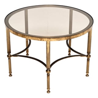 Vintage French Brass Coffee Table, 1960s For Sale