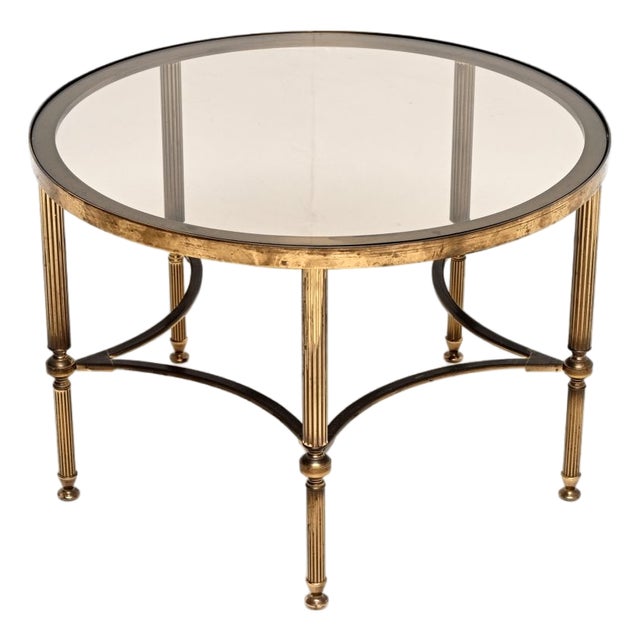 Vintage French Brass Coffee Table, 1960s For Sale