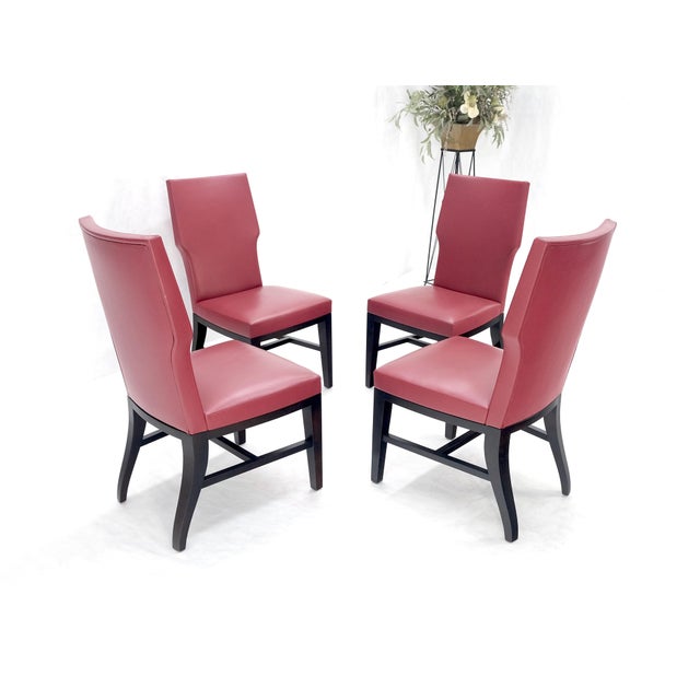 Holly Hunt Large 6' Diameter Round Ebonized Table Oak 4 Chairs Dining Set MINT! For Sale - Image 9 of 18